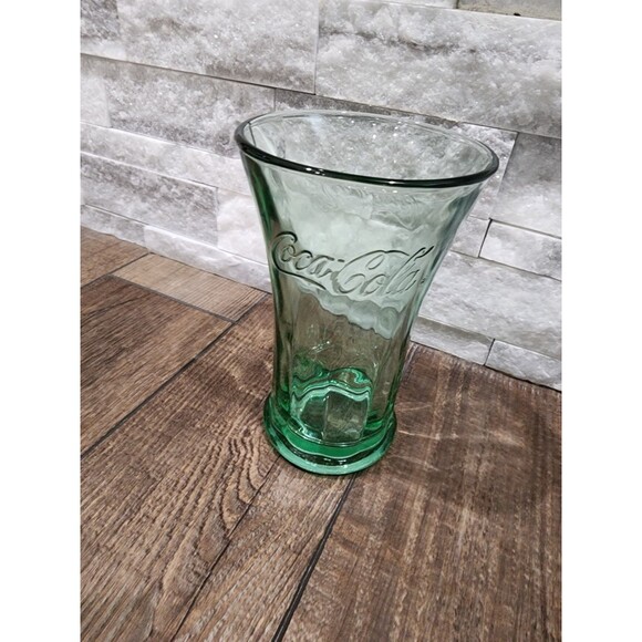 Vintage Libbey Green Glass Coca Cola Coke Flared Tumbler,  Heavy,  16 oz - Picture 1 of 5
